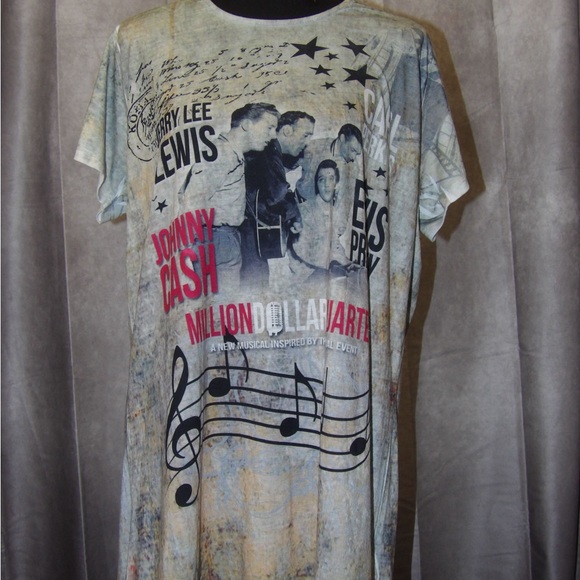 Mid South USA made Million Dollar Quartet Shirt Adult M double sided Elvis Cash - Picture 2 of 7